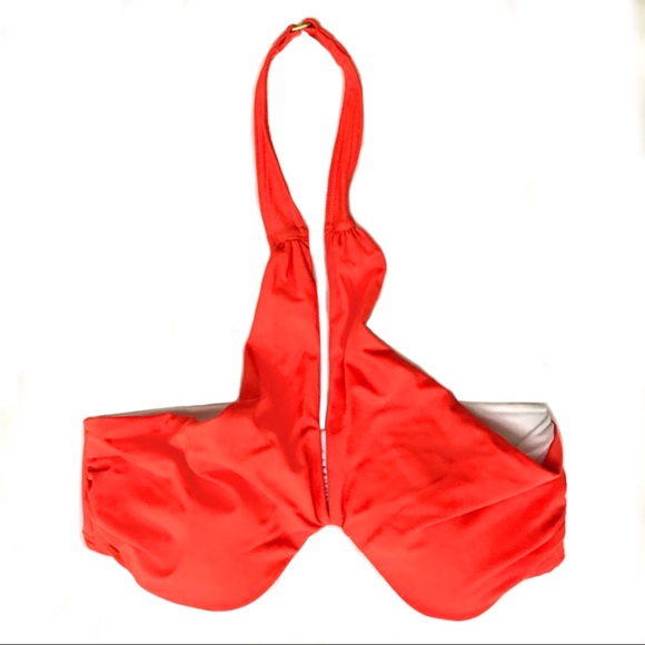 Victoria Secret Bandeau Top Red Bikini Halter Swim - Picture 2 of 8